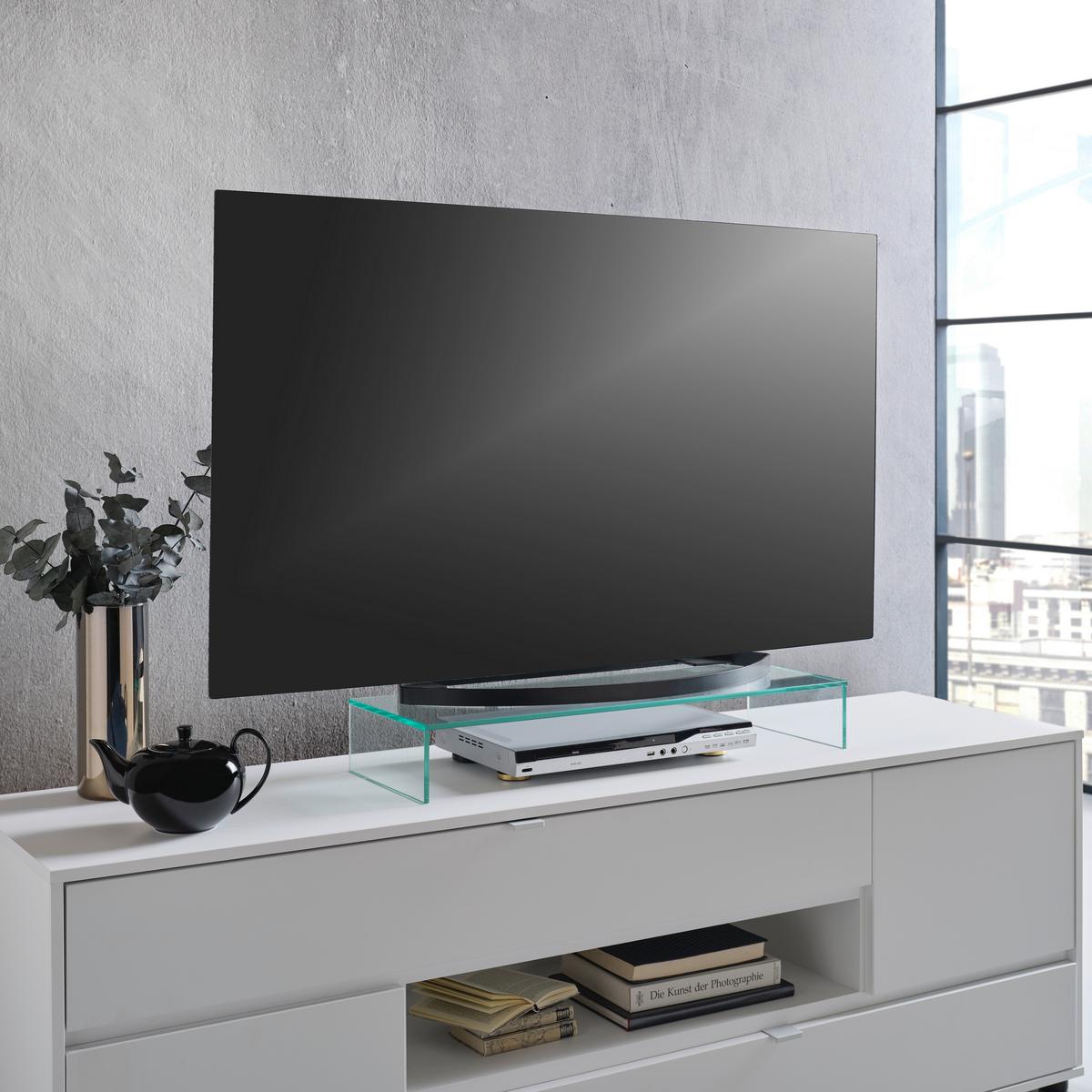 TV-Aufsatz Go 750 Klar - Klar, MODERN, Glas (75/11/25cm)