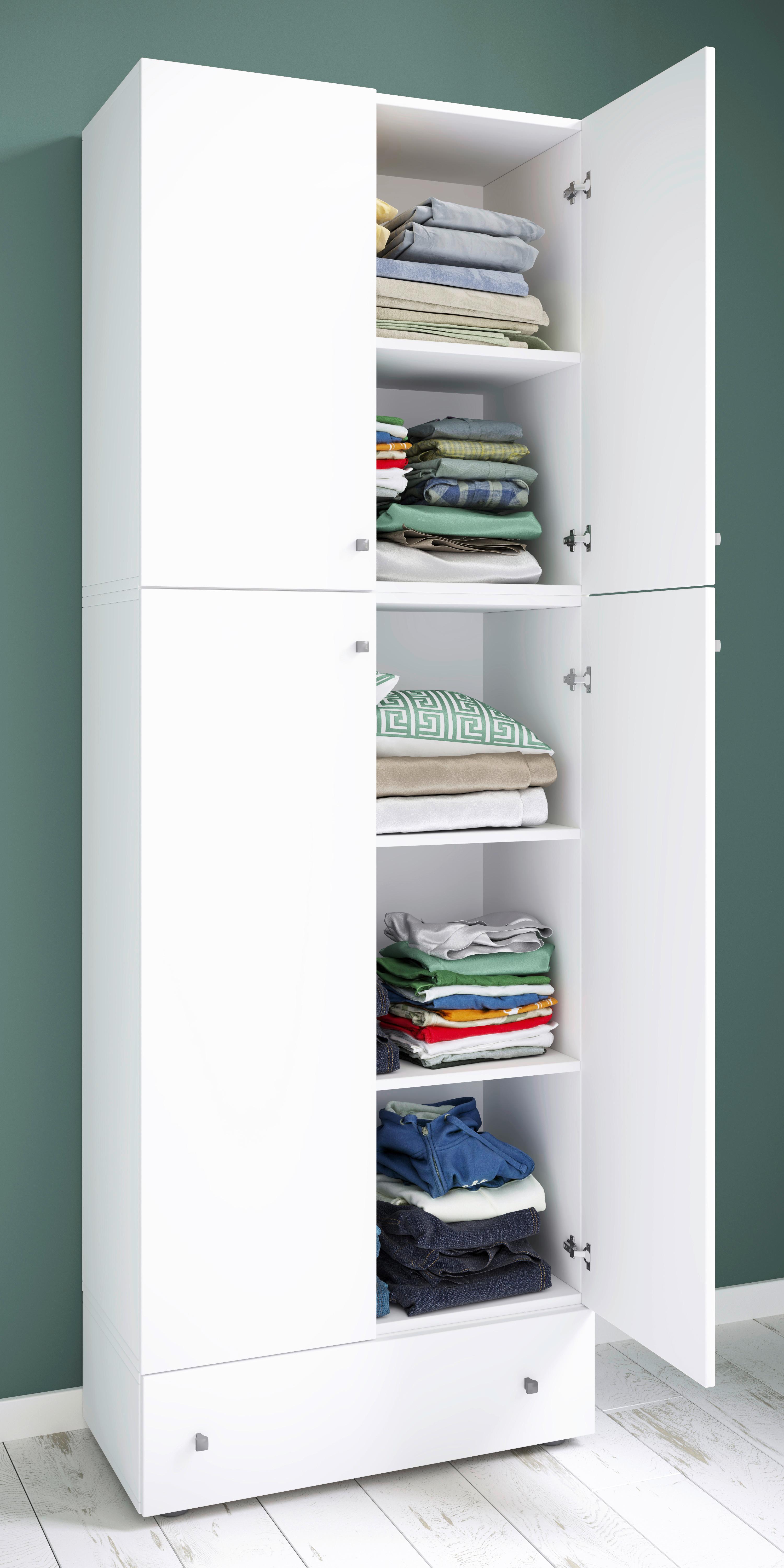 Drehtürenschrank B: 70 Cm Lona Xxl Weiß - Weiß, MODERN, Holzwerkstoff (70/200/39cm) - MID.YOU