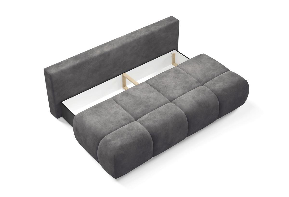 Schlafsofa Maron Grau B: 219cm - Schwarz/Grau, Design, Textil (219/94/110cm) - Livetastic