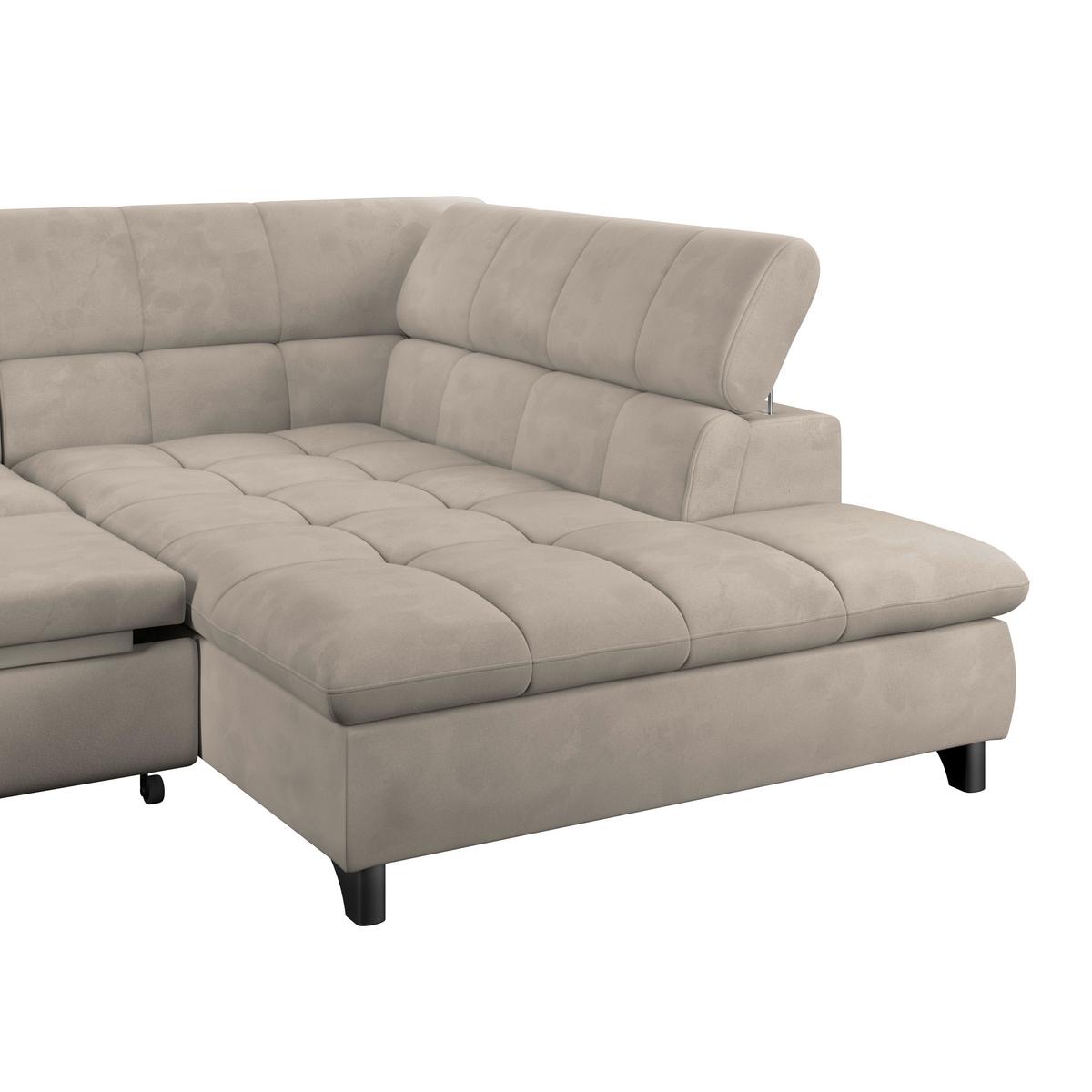 Ecksofa Gemini Naturfarben, B: 312cm - Chromfarben/Naturfarben, KONVENTIONELL, Textil (312/234cm)