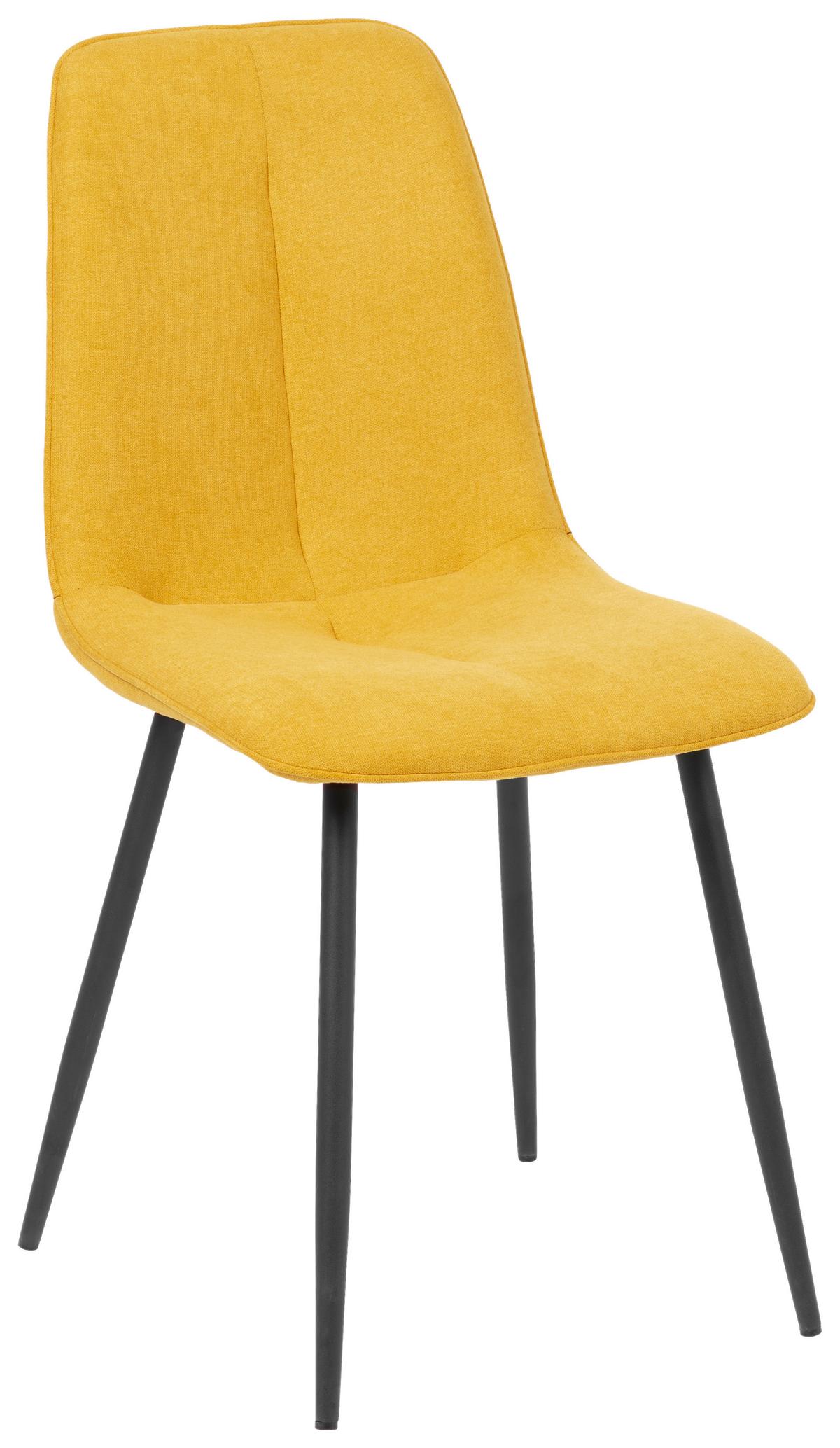 Esszimmerstuhl Lago Gelb 2er-Set - Gelb/Schwarz, MODERN, Holz/Textil (47/87/58cm) - P & B