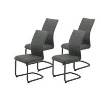 Schwingstuhl-set Melanie S 4er-Set - Anthrazit/Schwarz, MODERN, Textil/Metall (42/98/60cm) - MID.YOU