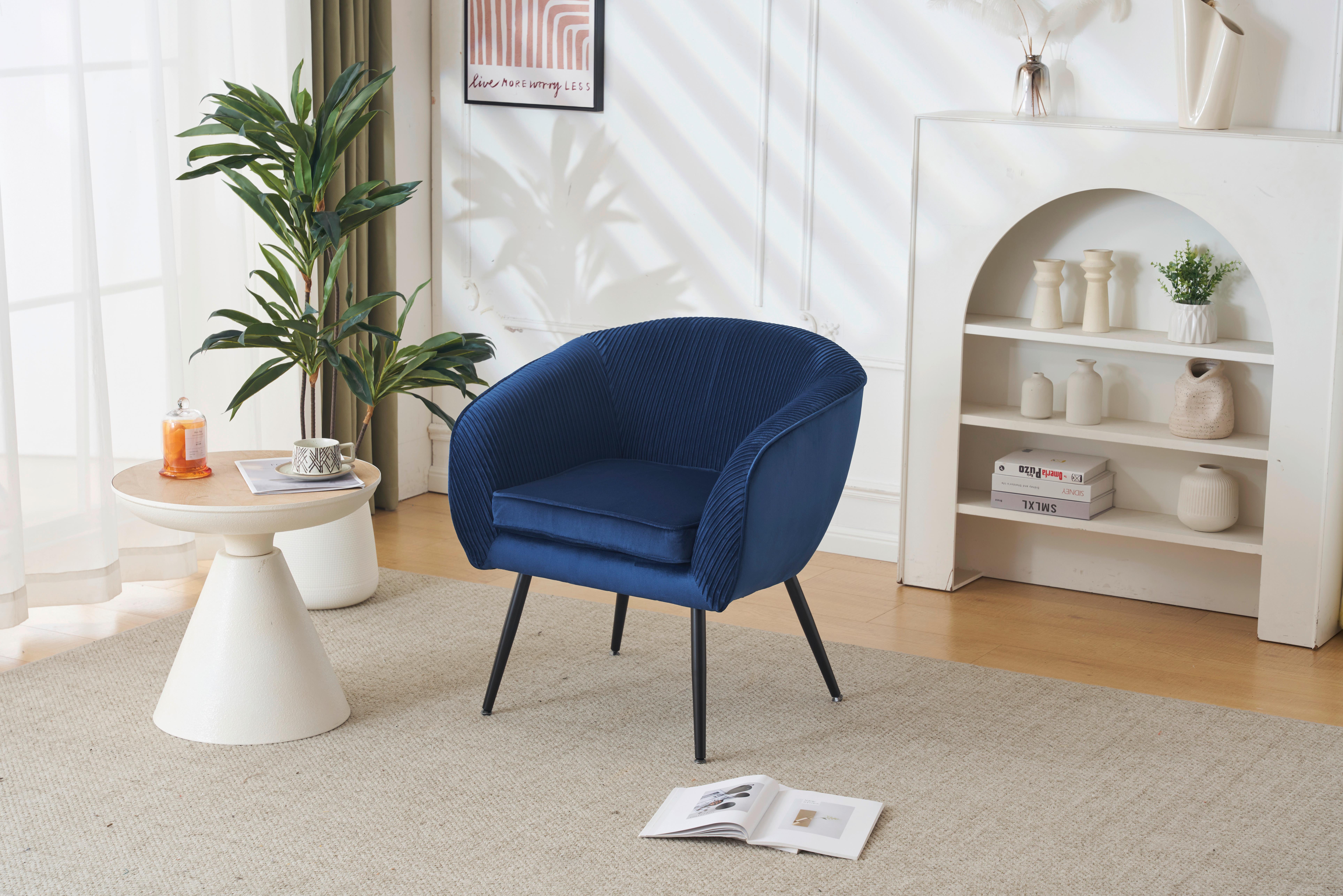 Sessel Sasa - Blau/Schwarz, MODERN, Textil (69/75/65cm) - P & B