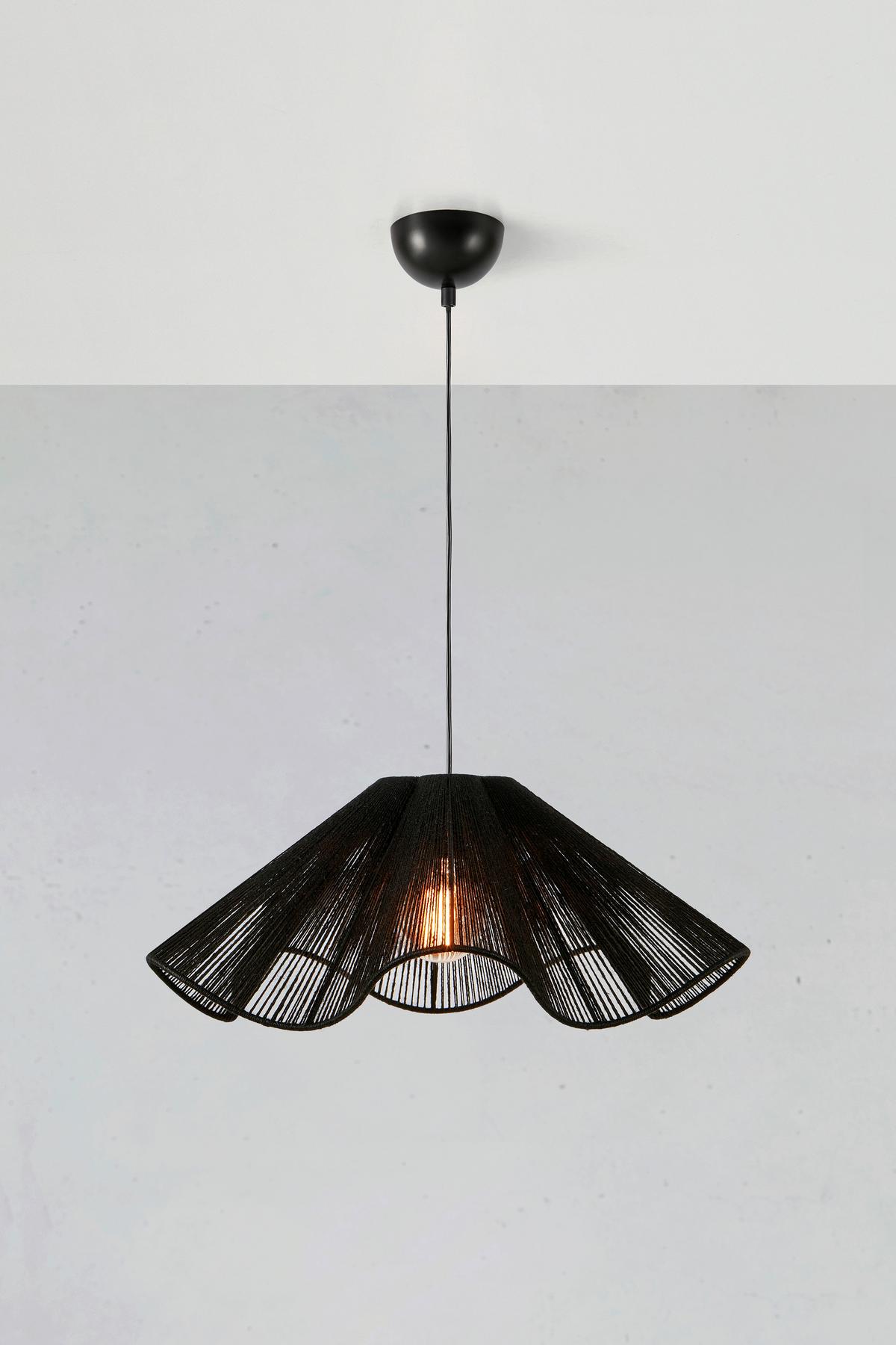 Hängeleuchte Nami - Schwarz, Basics, Naturmaterialien/Metall (60/24cm) - Markslöjd