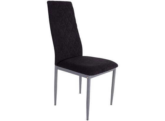Židle Se 4 Nohami Franka - černá/barvy stříbra, Konvenční, kov/textil (42/97/53cm) Židle Se 4 Nohami Franka - černá/barvy stříbra, Konvenční, kov/textil (42/97/53cm)