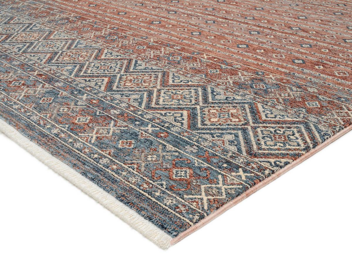 WEBTEPPICH KORSIKA - Blau/Terracotta, Design, Textil (80/150cm) - Novel