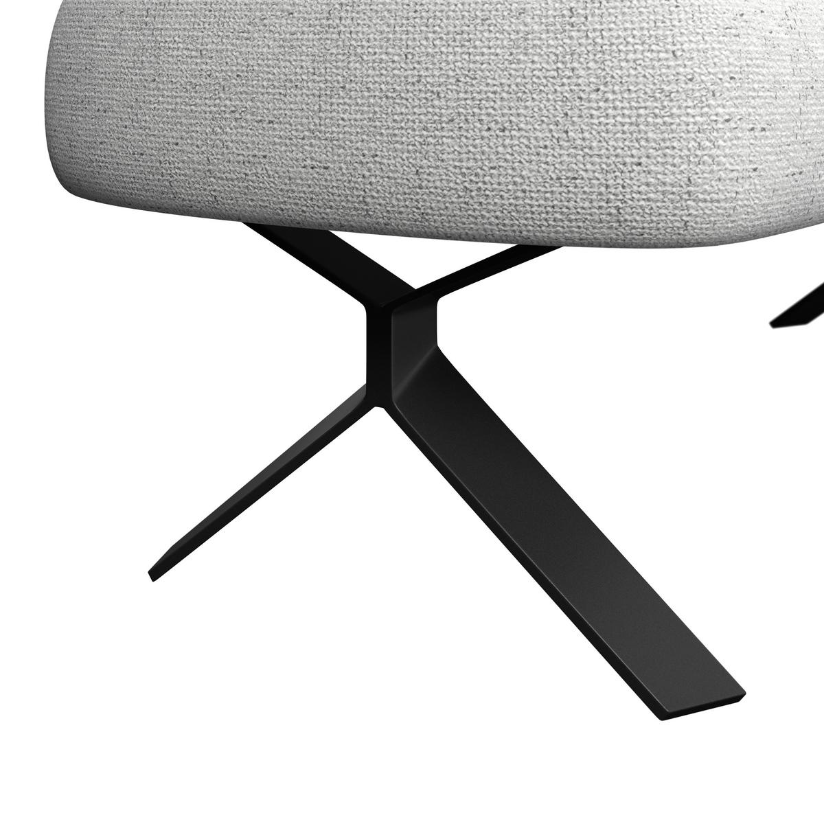 Sitzbank weiß/Metallbeine Ulmo B: 162 cm - Schwarz/Weiß, MODERN, Textil/Metall (162/83/71cm)