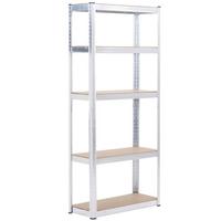 Schwerlastregal Leo BxHxT: ca. 75x175x30 cm - Silberfarben, Trend, Holzwerkstoff/Metall (75/175/30cm) - Homezone
