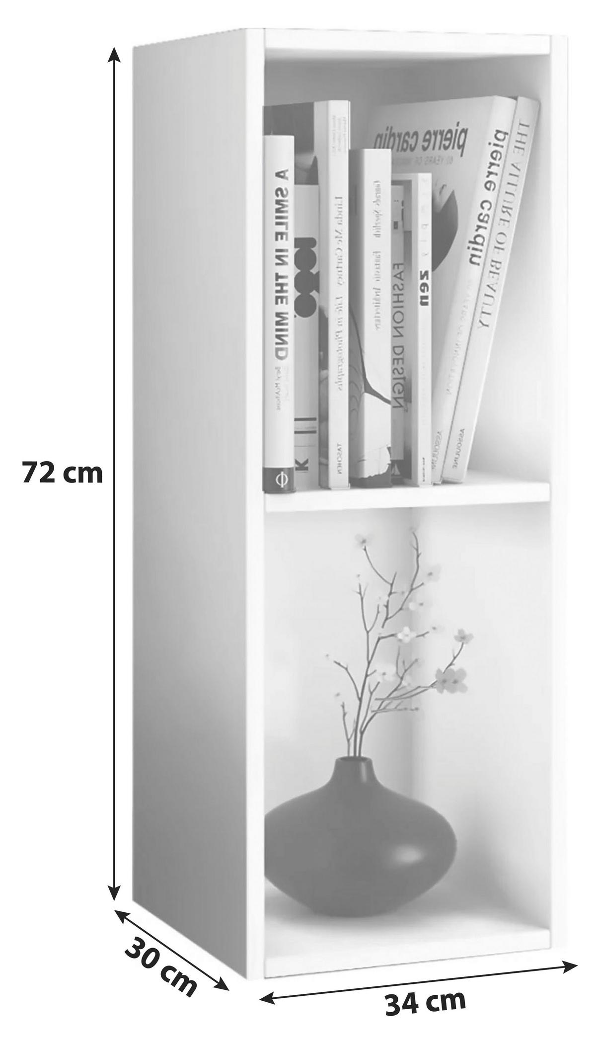 Dvd-regal Mit 2 Fächern Mendas B: 34 Cm Grau - Grau, Basics, Holzwerkstoff (34/72/30cm) - MID.YOU