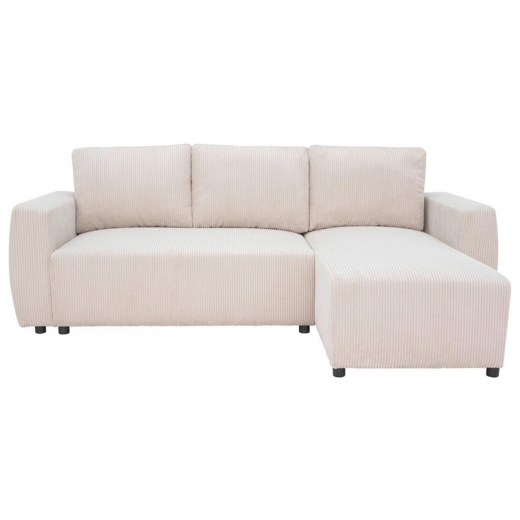 Eckschlafsofa mit Bettkasten Pharell, beige, 230x155cm