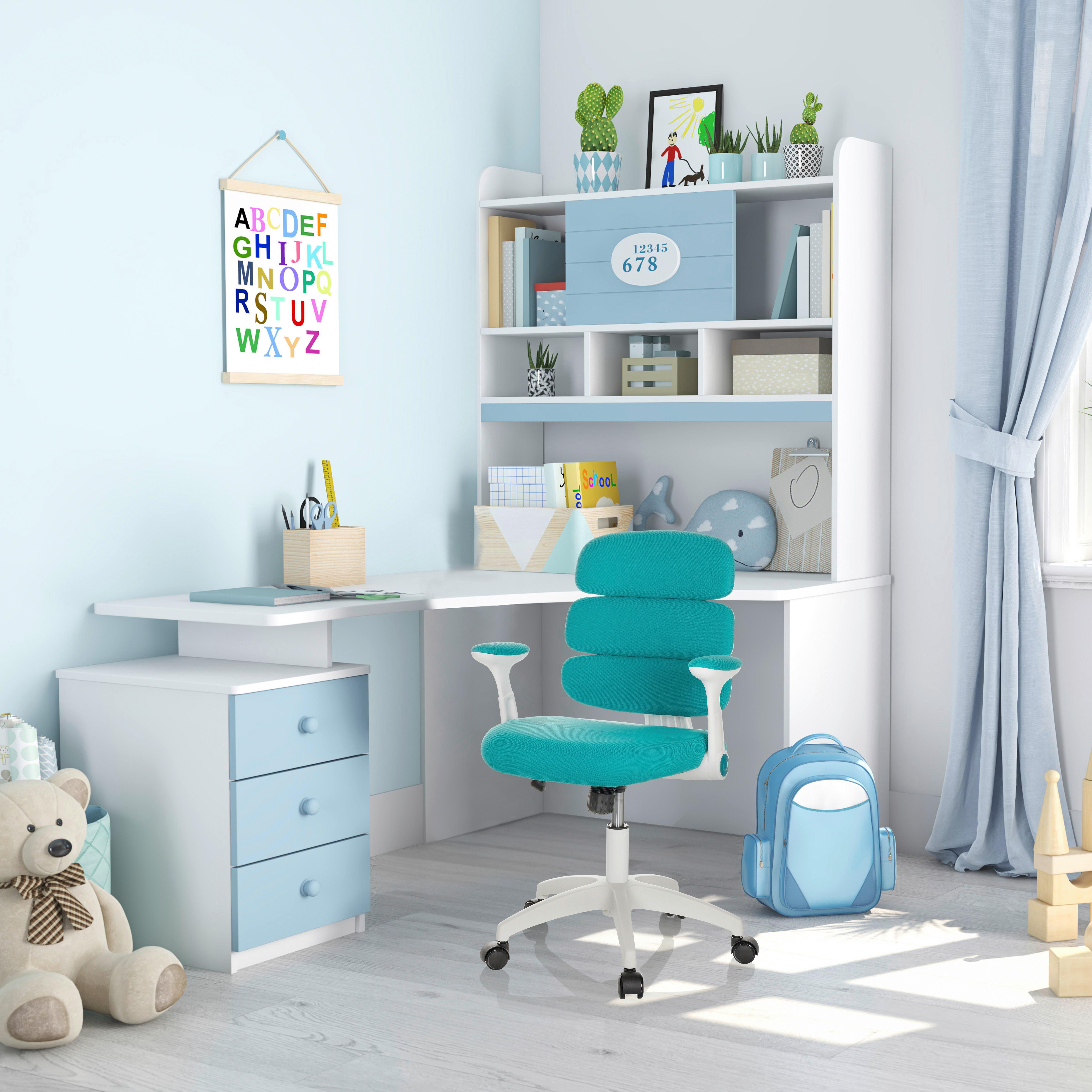 Jugenddrehstuhl Kid Ergolino W - Blau/Weiß, Basics, Kunststoff/Textil (62/86-97/62cm) - MID.YOU