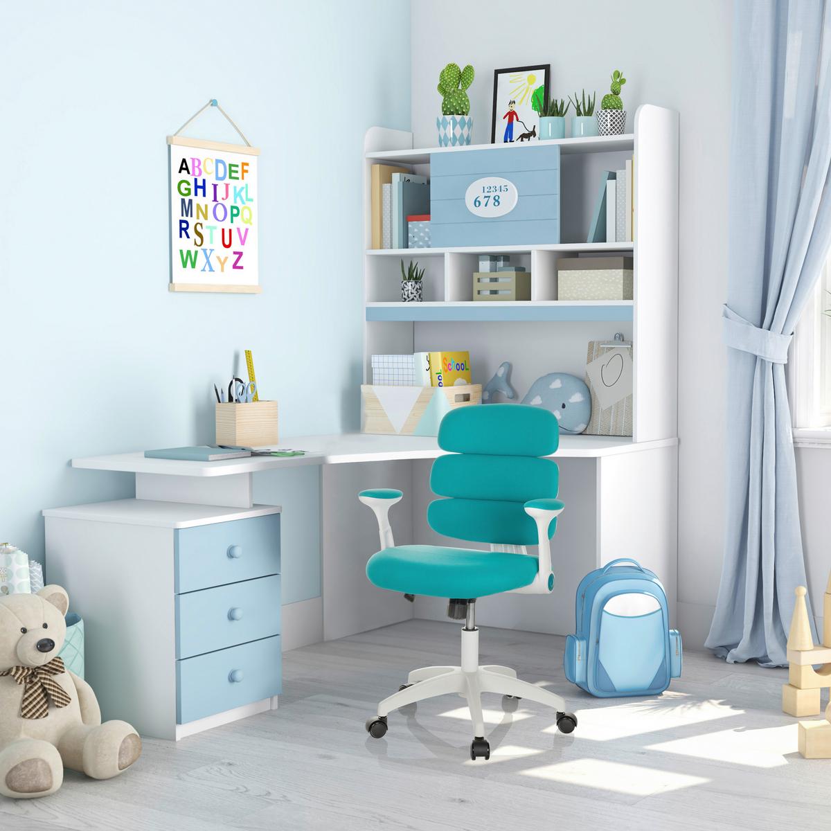 Jugenddrehstuhl Kid Ergolino W - Blau/Weiß, Basics, Kunststoff/Textil (62/86-97/62cm) - MID.YOU