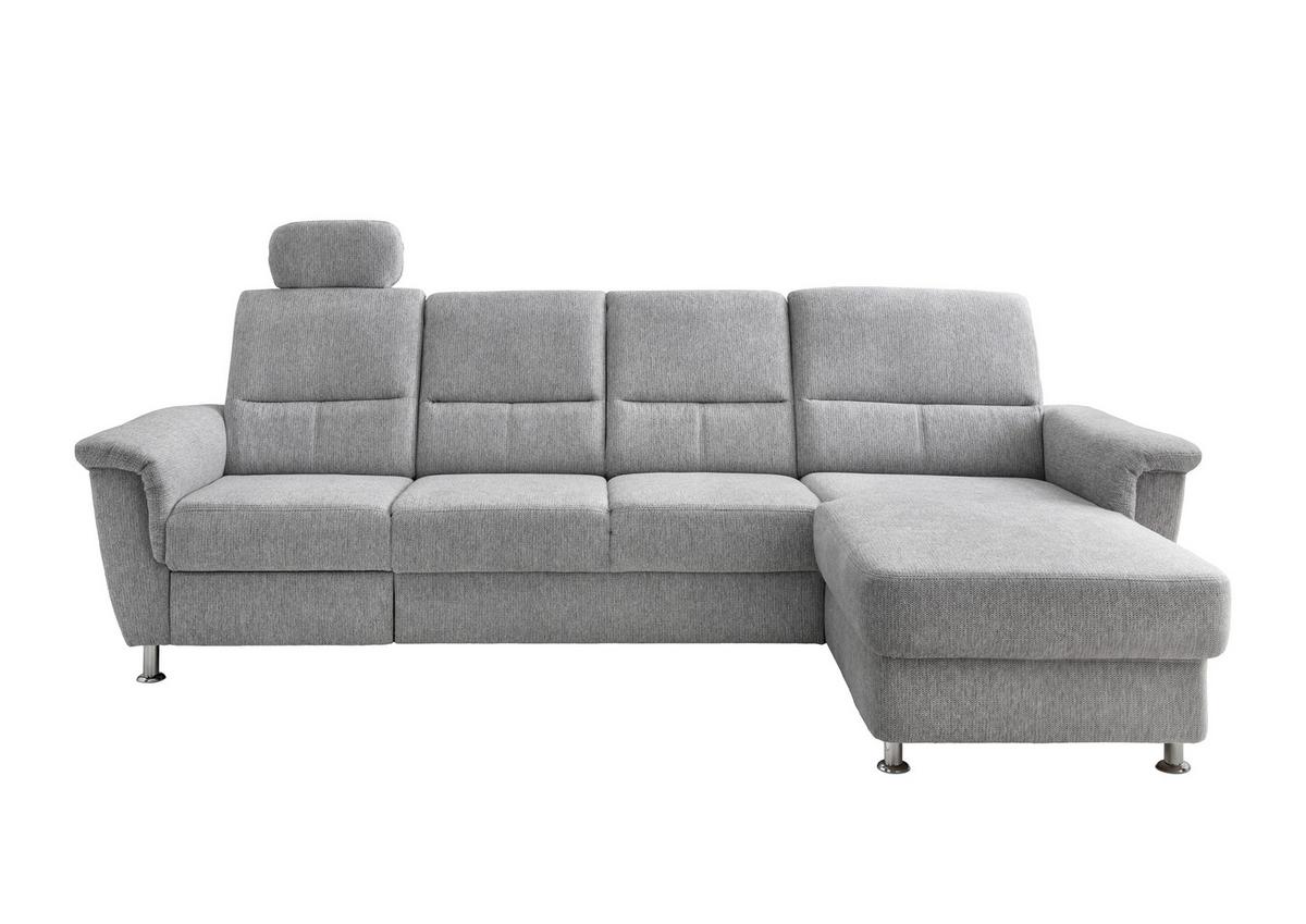 Ecksofa Mit Relaxfunktion Parole Silberfarben Chenille - Chromfarben/Silberfarben, KONVENTIONELL, Textil (292/165cm) - Livetastic