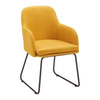 Stolička s podrúčkami MIA žltá - čierna/žltá, Modern, kov/textil (55,5/83/55cm) - Bessagi Home