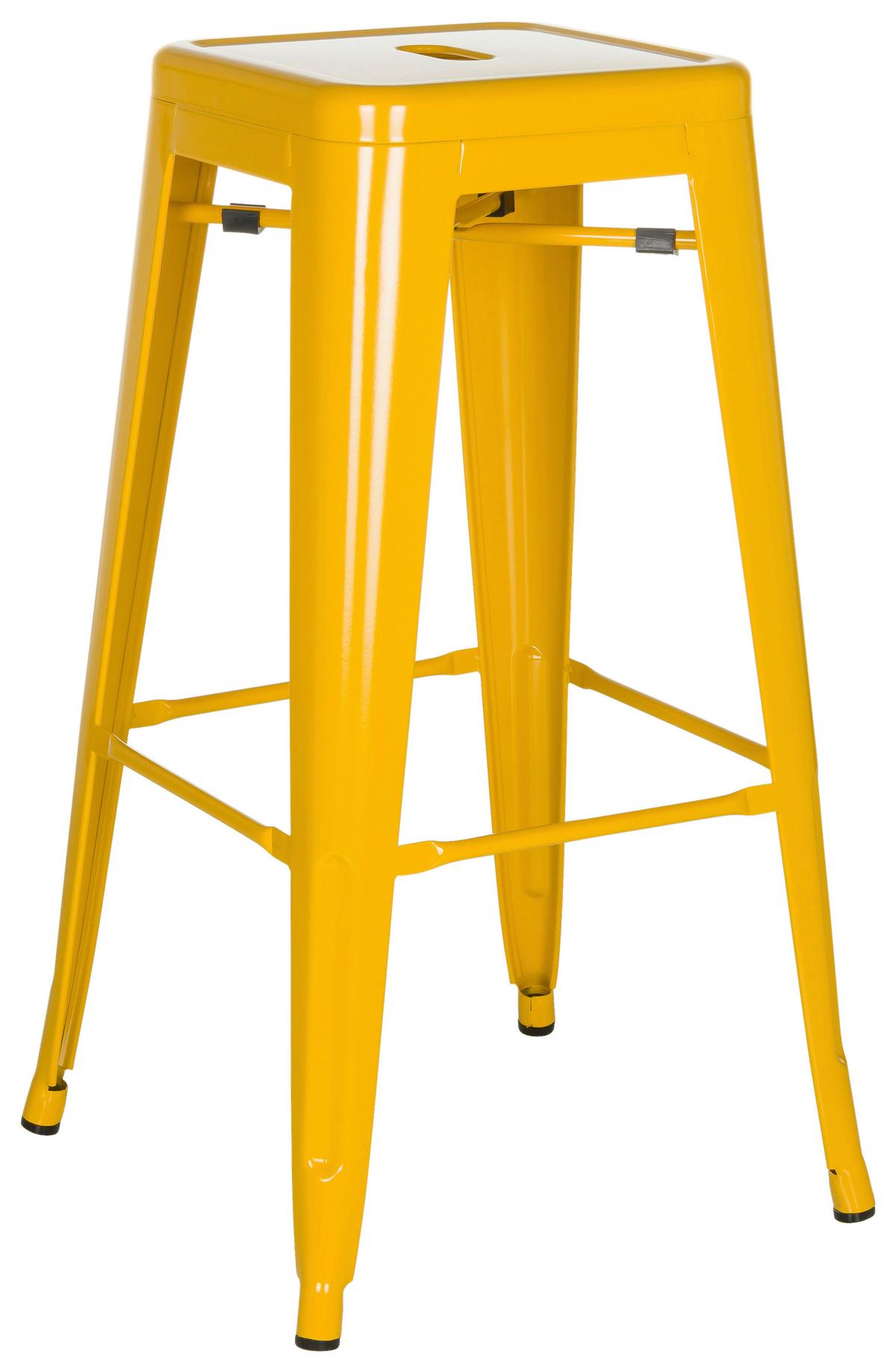 Barhocker Vantaggio High stapelbar Gelb bis 150 kg - Gelb, Basics, Metall (44/77/44cm) - MID.YOU