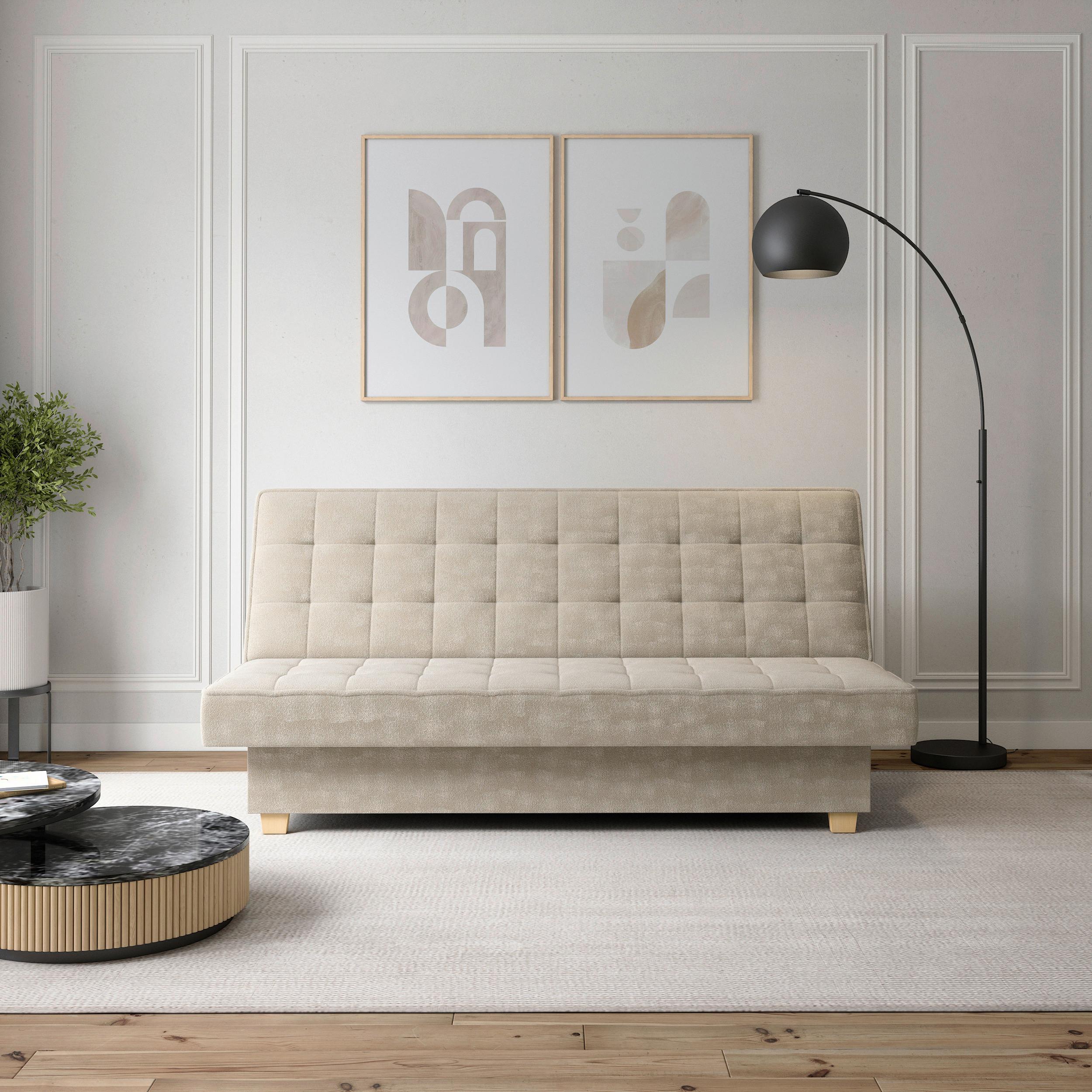 Schlafsofa Miko Creme B: 192 cm - Creme, Design, Textil (192/92/95cm) - MID.YOU