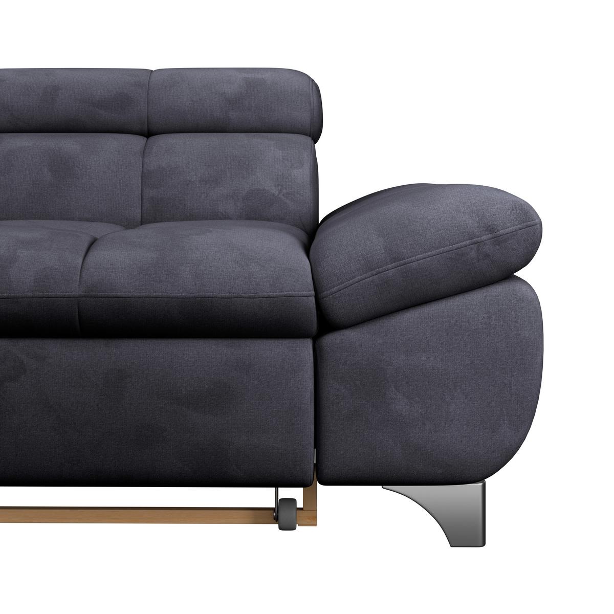 Eckbank Gemini Dunkelgrau, B: 234cm - Chromfarben/Dunkelblau, KONVENTIONELL, Textil (234/312cm)