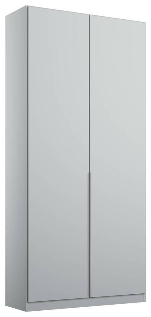 Drehtürenschrank 91 cm Alabama, Seidengrau - Hellgrau, MODERN, Holzwerkstoff (91/229/54cm)