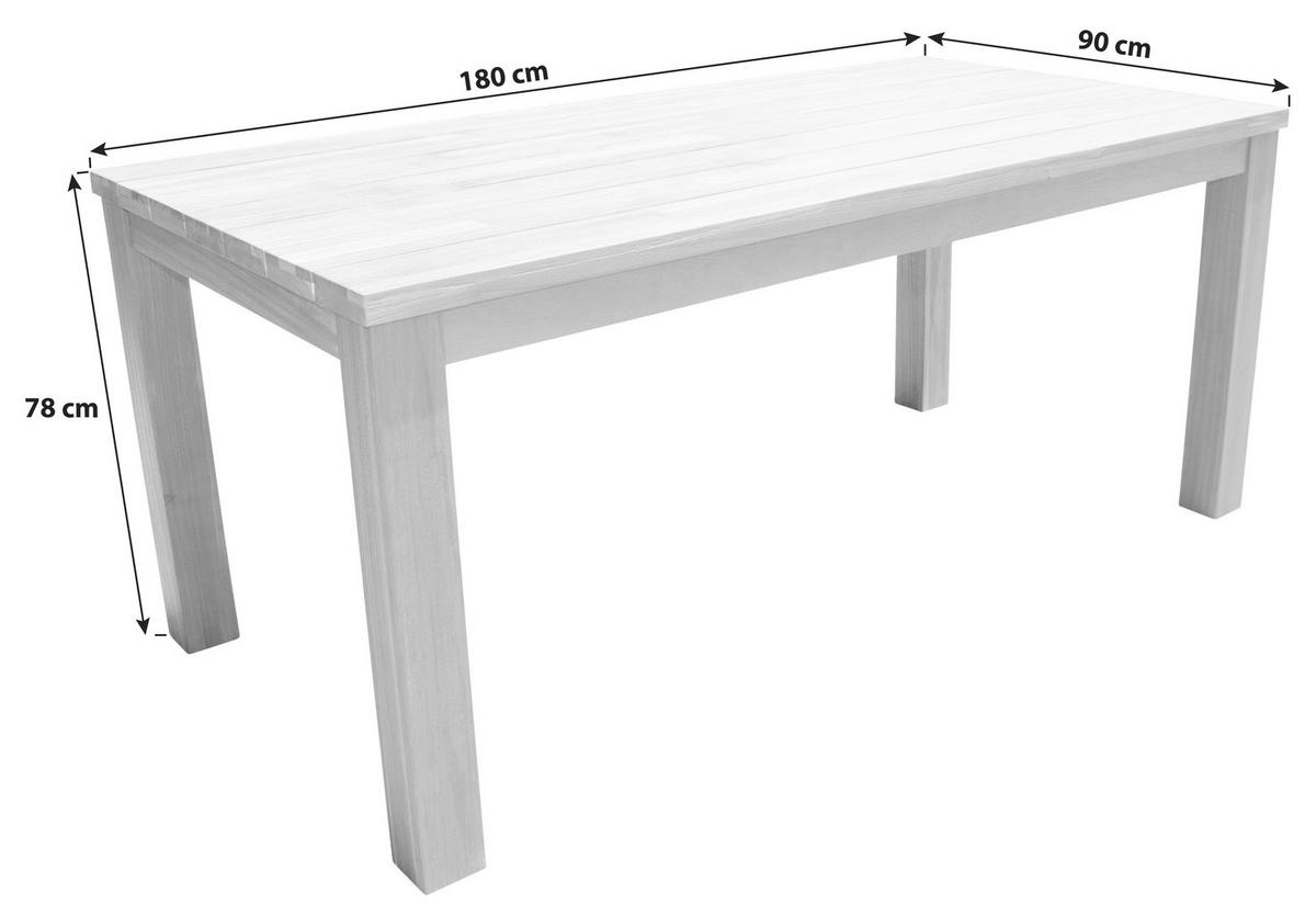 Gartentisch Old Java Akazienholz L: 180 cm - Akaziefarben, Basics, Holz (180/90/78cm) - Acamp