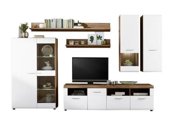 Wohnkombination Avensis 7 - Eichefarben/Schwarz, MODERN, Glas/Holzwerkstoff (305/206/50cm) - Luca Bessoni Wohnkombination Avensis 7 - Eichefarben/Schwarz, MODERN, Glas/Holzwerkstoff (305/206/50cm) - Luca Bessoni