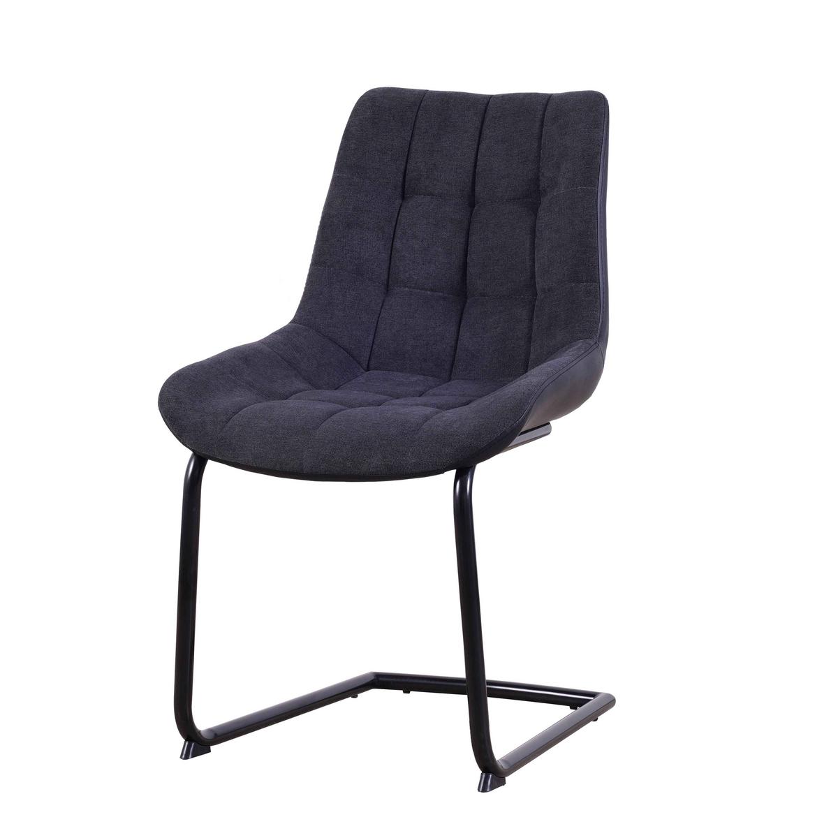 Stolička MARILEA 1 +1 zdarma (1*kus=2 Produkty) - čierna/tmavosivá, Modern, kov/textil (53/86/61cm) - Based