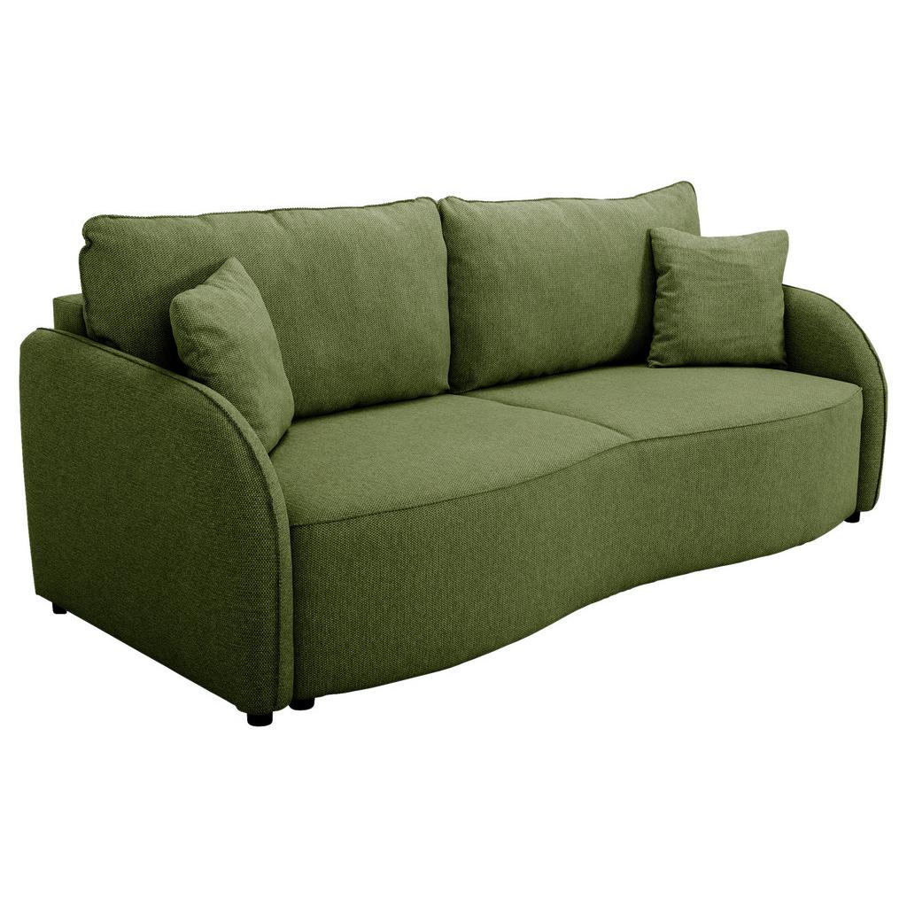 Schlafsofa Bari mit Bettkasten olivgrün, B: 215cm