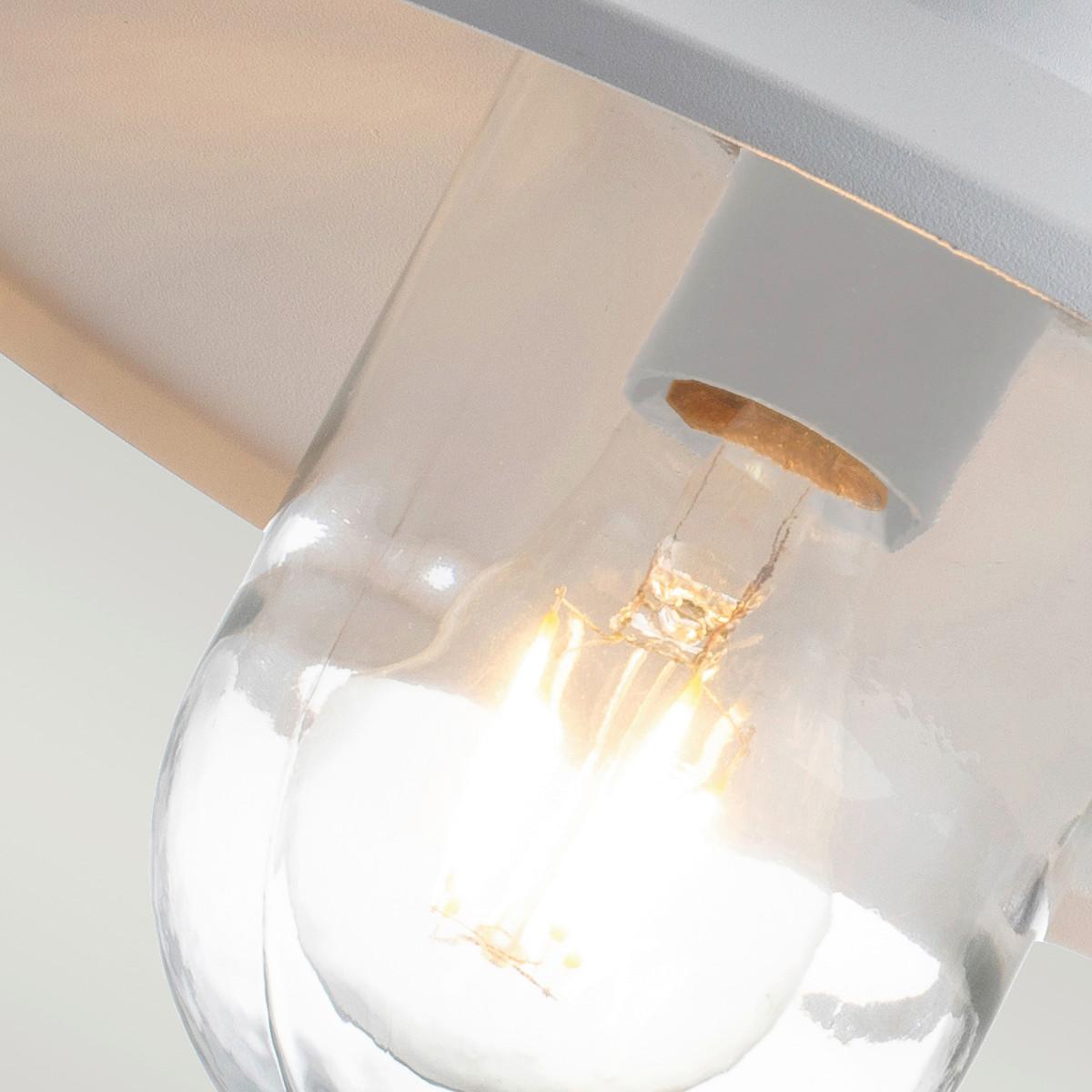 Außenwandleuchte Klampenborg-Pir-Wht - Weiß, KONVENTIONELL, Glas/Metall (42/27.5/25.5cm) - Elstead Lighting