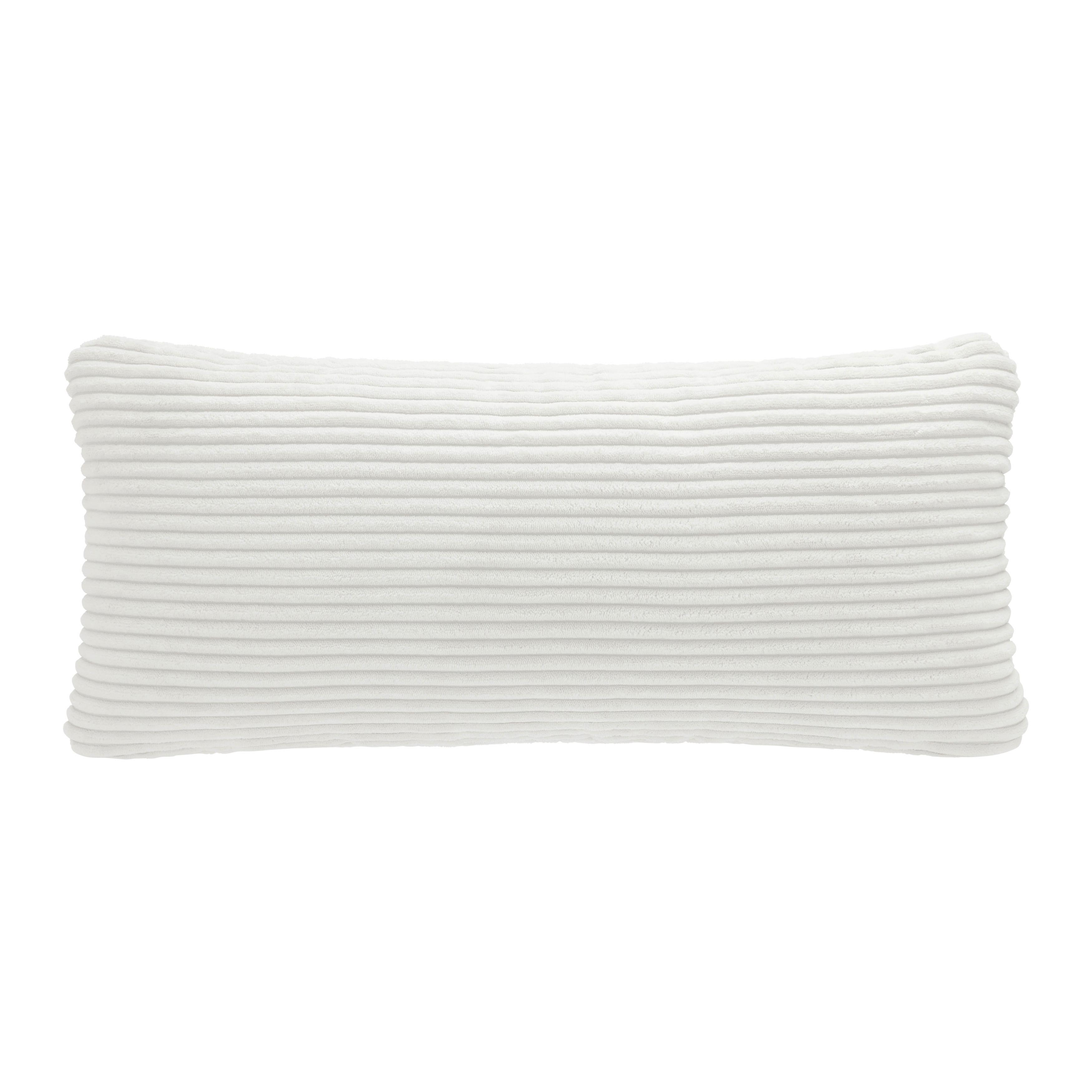 Bederní polštář SEATTLE, bílý manšestr - bílá, Moderní, textil (62/30cm) - Premium Living