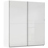 Schwebetürenschrank Fifty 2trg Weiß/Weißglas, B: 201 cm - Weiß, KONVENTIONELL, Glas/Holzwerkstoff (201/222/64cm) - Luca Bessoni