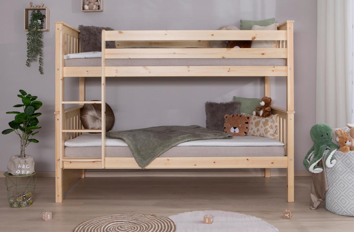 Etagenbett Sammy Kiefer Massiv 90 Cm M. Absturzsicherung - Naturfarben, MODERN, Holz (90/200cm) - MID.YOU