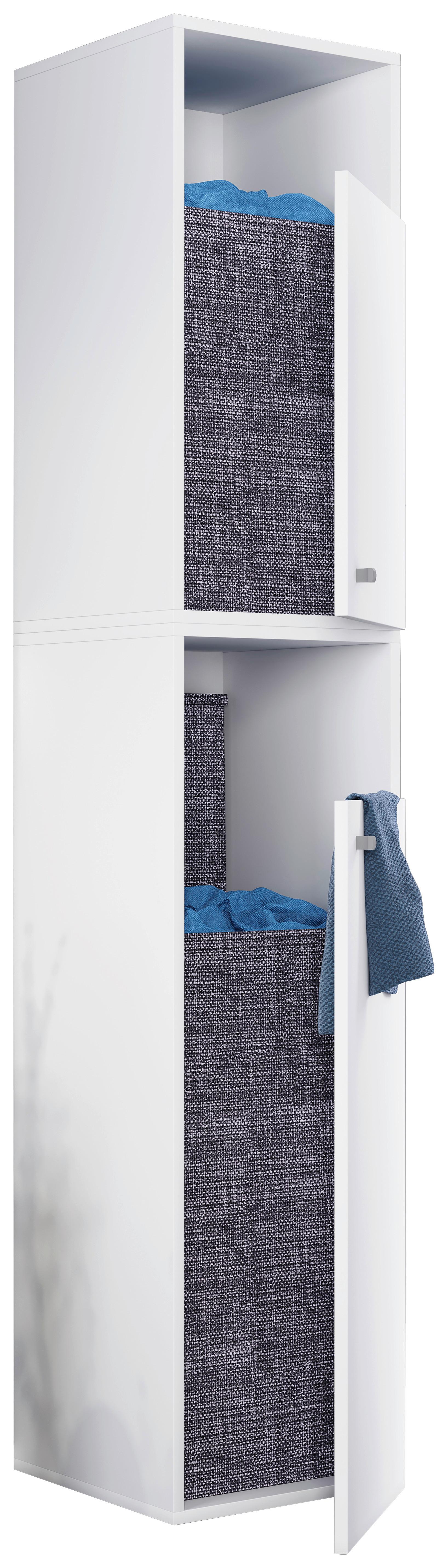 Hochschrank Stehend Klidas XXL 40 cm, Weiß - Schwarz/Weiß, MODERN, Holzwerkstoff (40/184/39cm) - MID.YOU