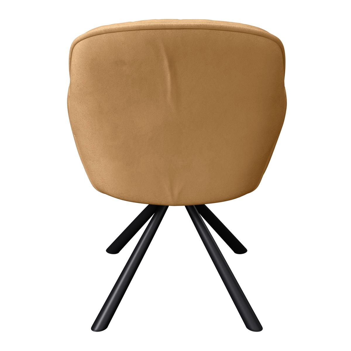 Armlehnstuhl Silvi Samt Braun 360° Drehbar - Schwarz/Braun, KONVENTIONELL, Textil/Metall (62/85/62cm)