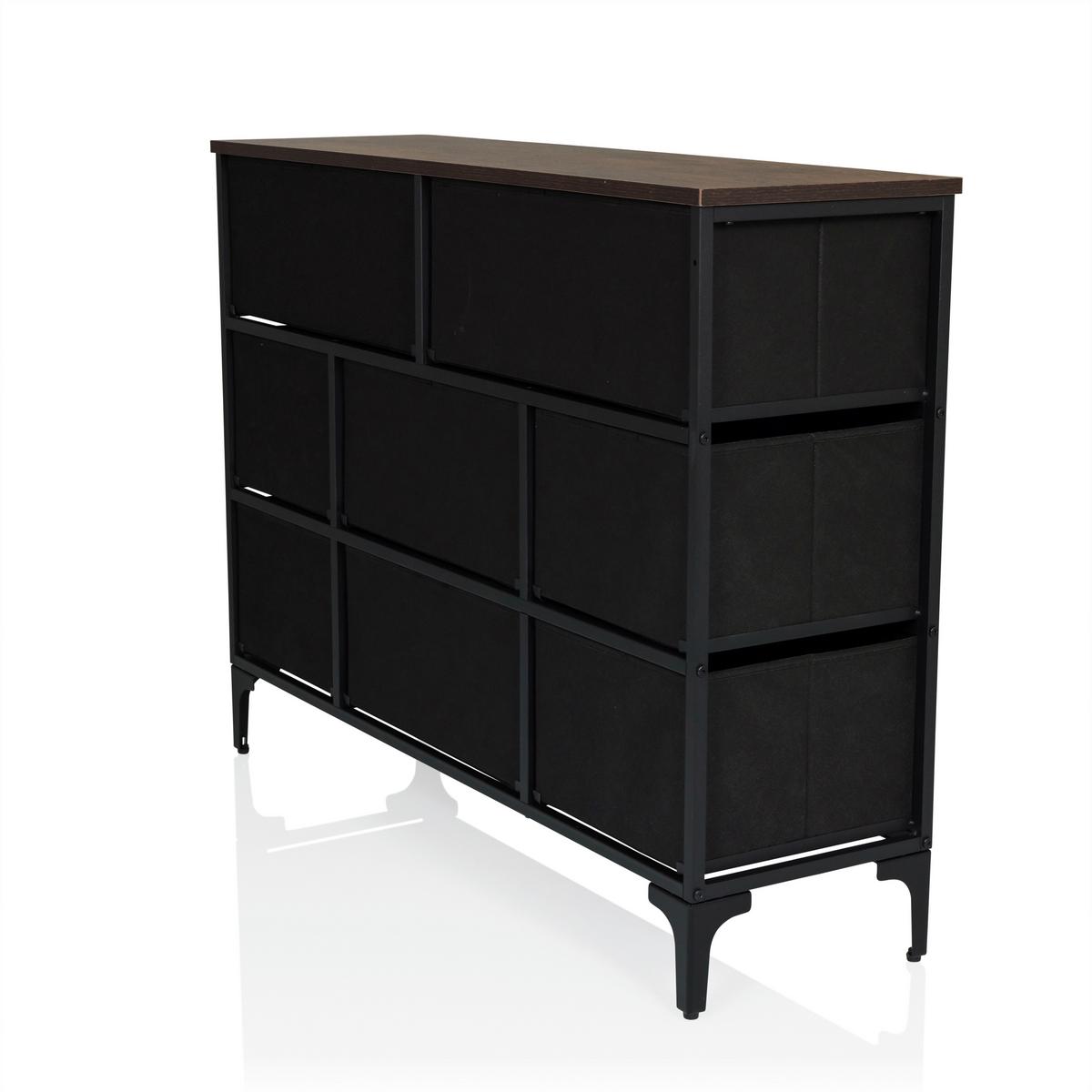 Kommode Ameriko Multicolor B: 102,5 Cm - Multicolor/Schwarz, MODERN, Holzwerkstoff/Textil (102,5/77,5/30cm) - MID.YOU