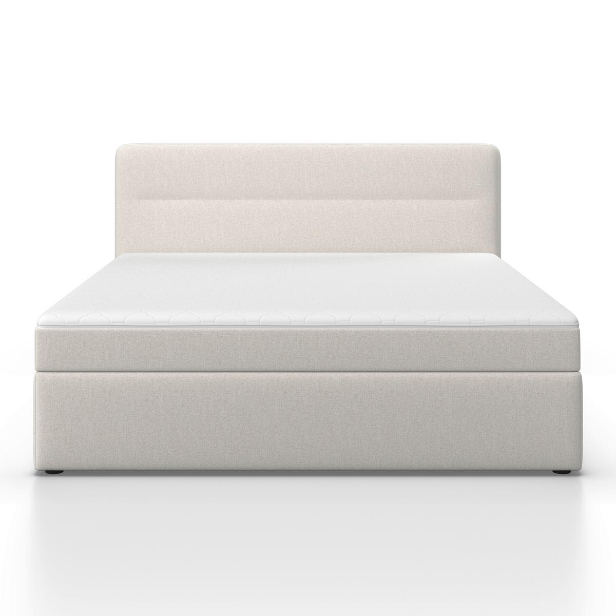 Boxspringová postel MARCO 180x200, béžová - černá/krémová, Moderní, dřevo/textil (180/200cm) - Bessagi