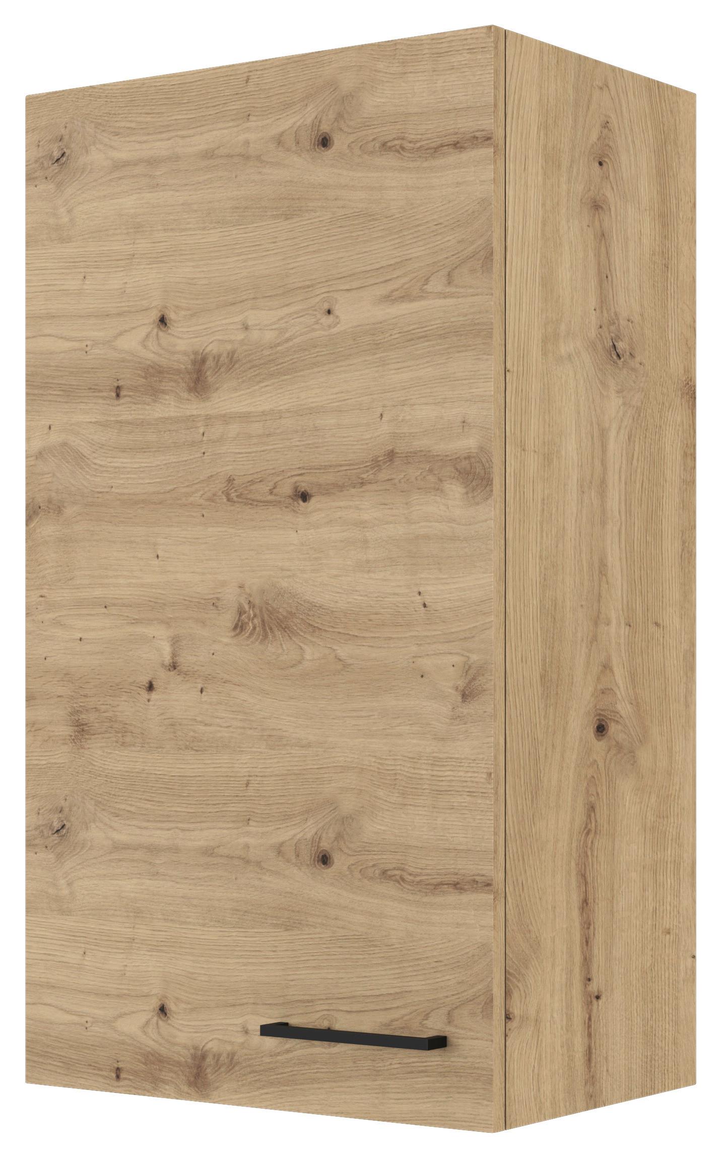 KUCHYŇSKÁ HORNÍ SKŘÍŇKA CARA H 50-89 - černá/dub artisan, Konvenční, kov/kompozitní dřevo (50/89/32cm) - FlexWell