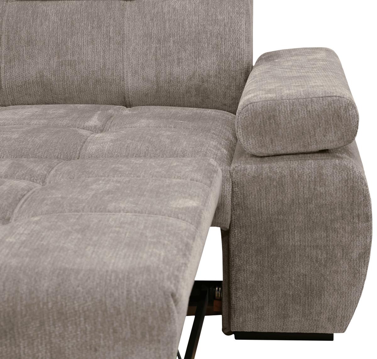 Rohová sedačka VEGAS, levá, šedohnědá žinylka - černá/šedohnědá, Design, dřevo/textil (173/294cm)