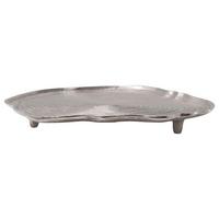 Dekotablett Wood Art Silberfarben, L: 39,5 cm - Silberfarben, Trend, Metall (39,5/39,5/5cm) - Kayoom