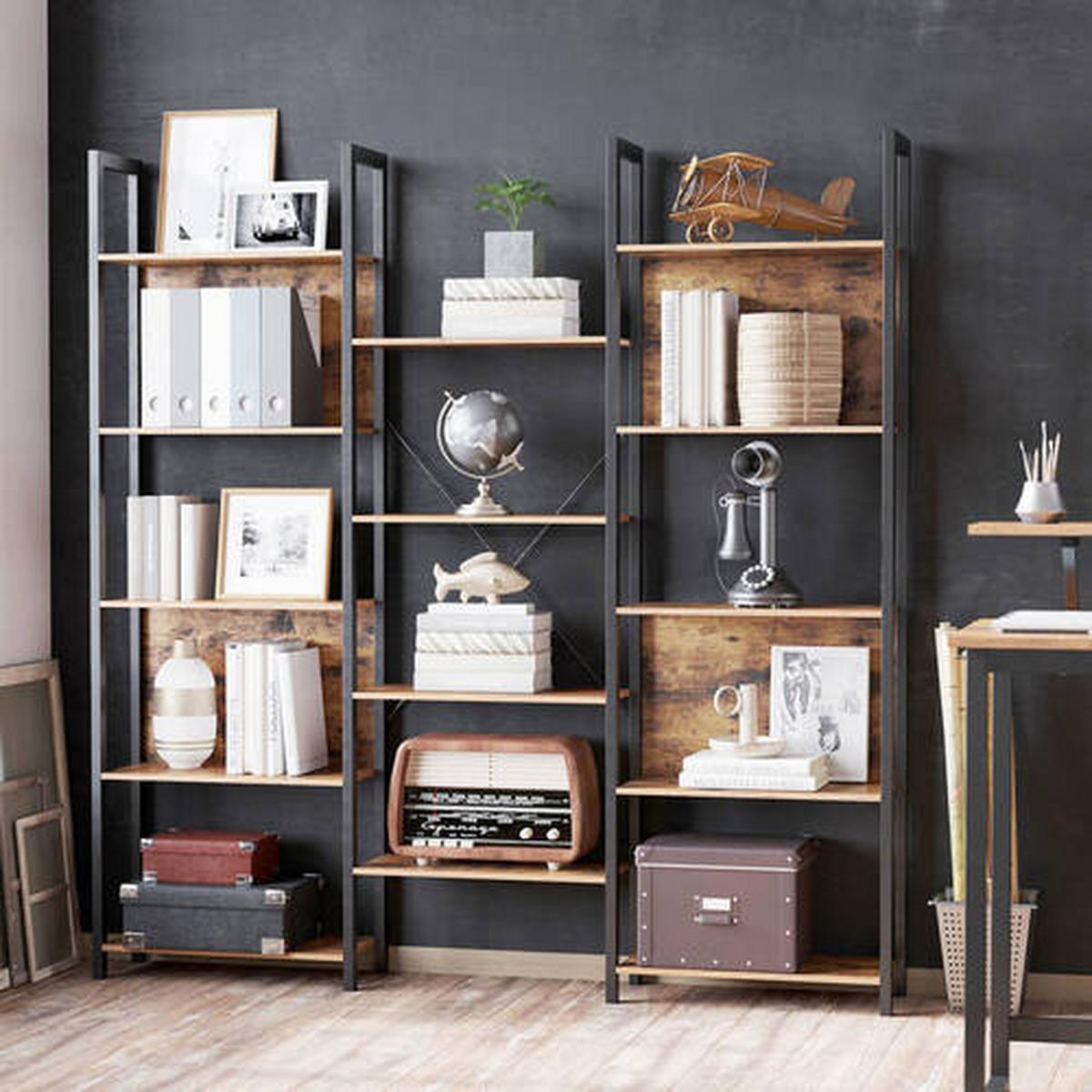 Regal Regal B: 158 cm Braun/Schwarz - Schwarz/Braun, Trend, Holzwerkstoff (158/166/24cm) - Boxxx