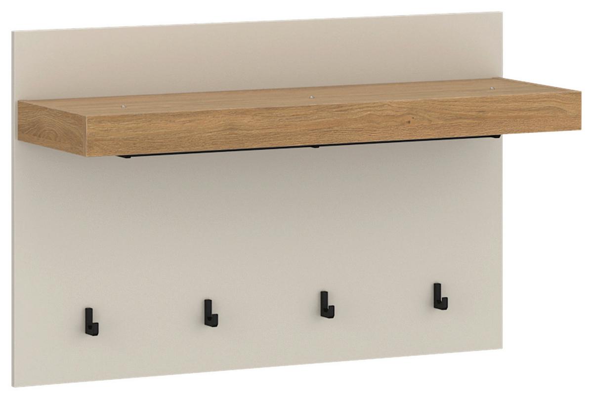 Garderobenpaneel Naxxar Eichefarben/kaschmir 94,2 Cm - Kaschmir/Eichefarben, Trend, Holzwerkstoff (94,2/62/34,6cm)