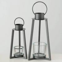 Windlicht Metall/glas Grau Ø 16 Cm - Grau, MODERN, Glas/Metall (16/16/31cm)