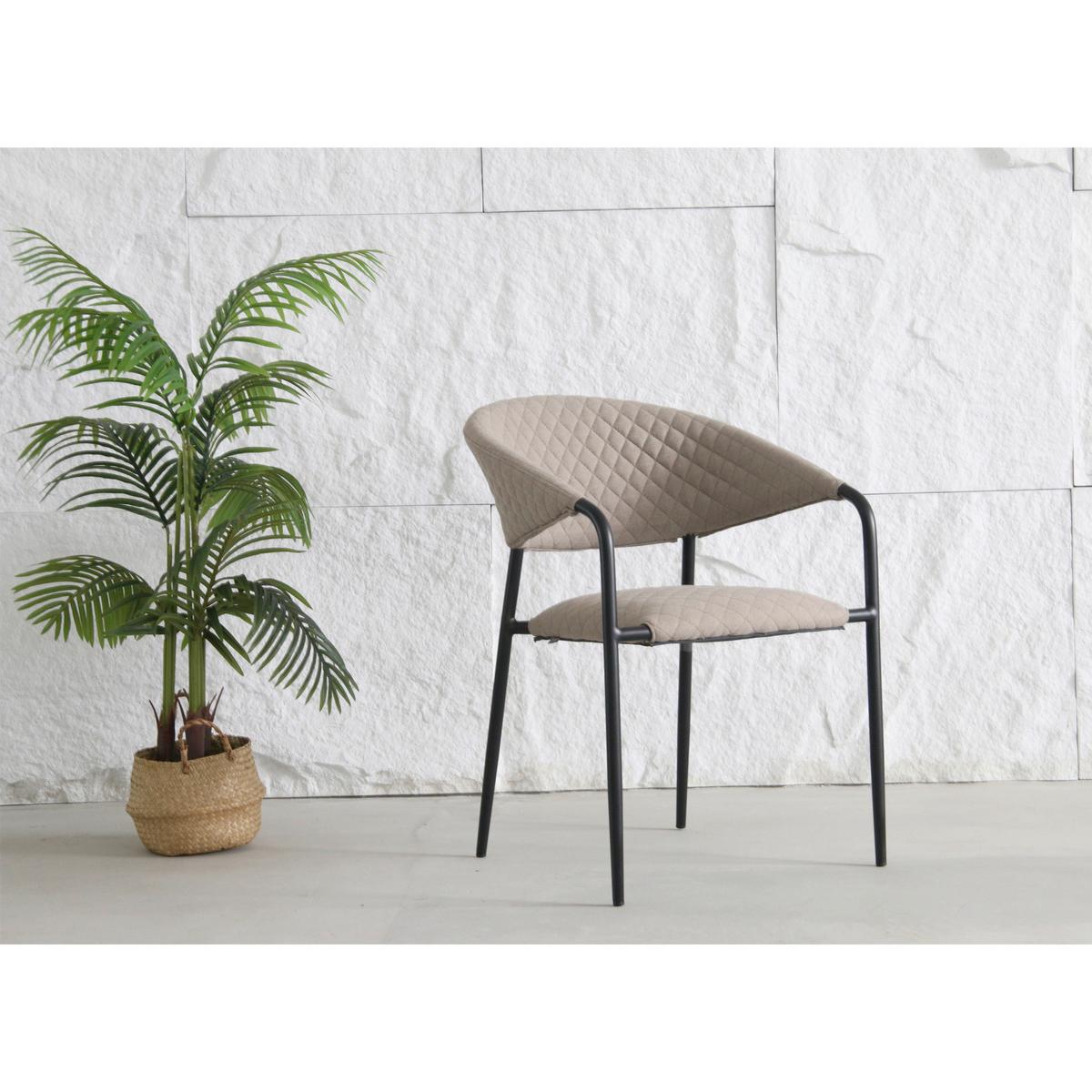 Stapelsessel Puro - Sandfarben/Anthrazit, MODERN, Textil/Metall (58/83/66cm) - Gardenson