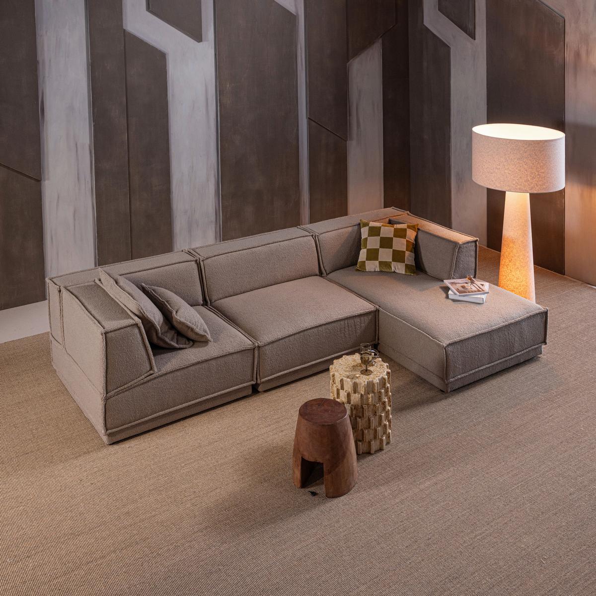 ECKSOFA Manu Naturfarben 286x160cm - Schwarz/Naturfarben, MODERN, Textil (286/160cm) - Livetastic