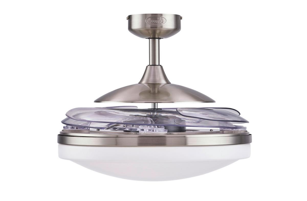 Deckenventilator Fanaway Chromfarben 4 Flügel Mit Licht - Chromfarben/Transparent, Basics, Kunststoff/Metall (122/41cm) - P & B