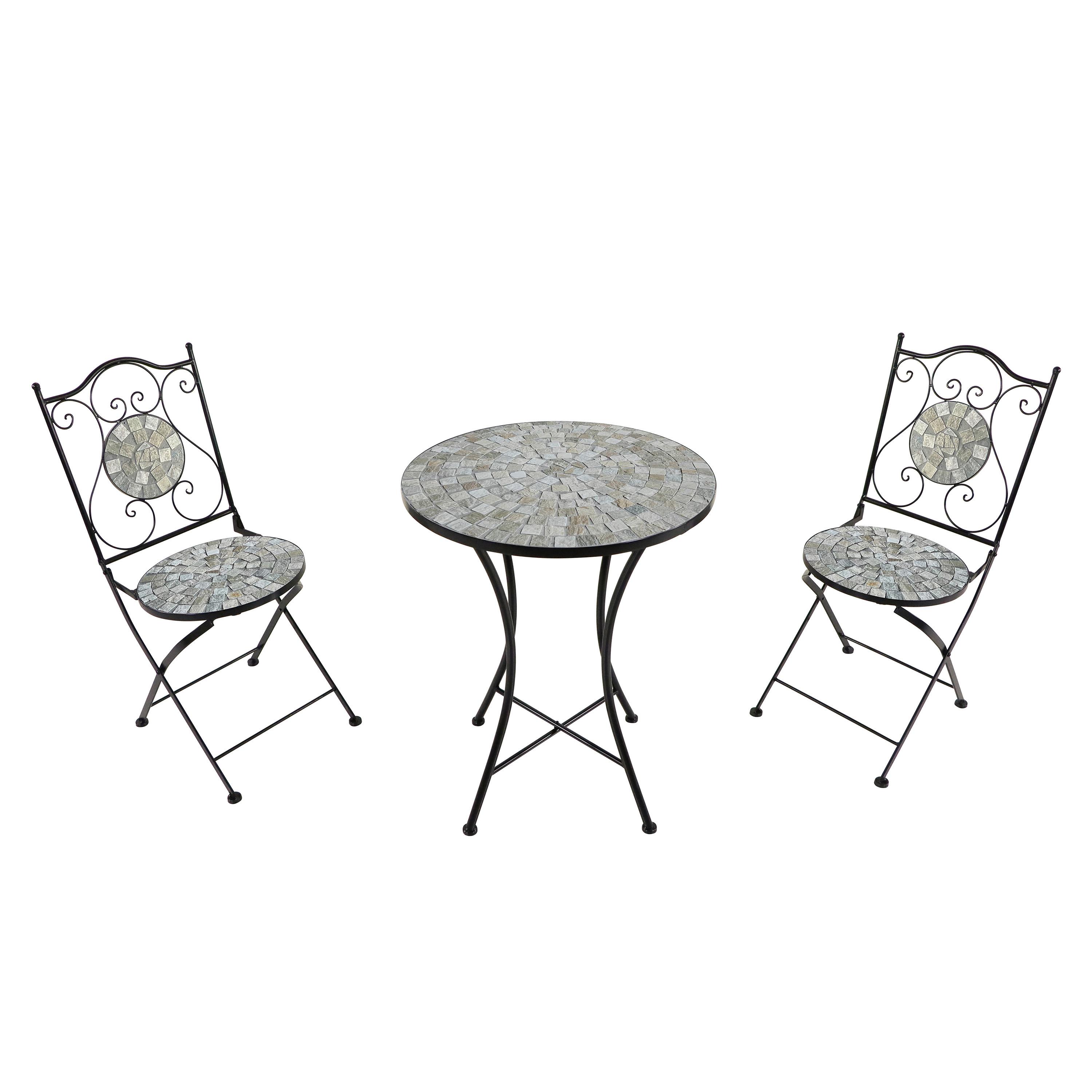 Gartenset Amelie Beige - Beige/Schwarz, Basics, Keramik/Metall (60/75cm) - Ambia Garden
