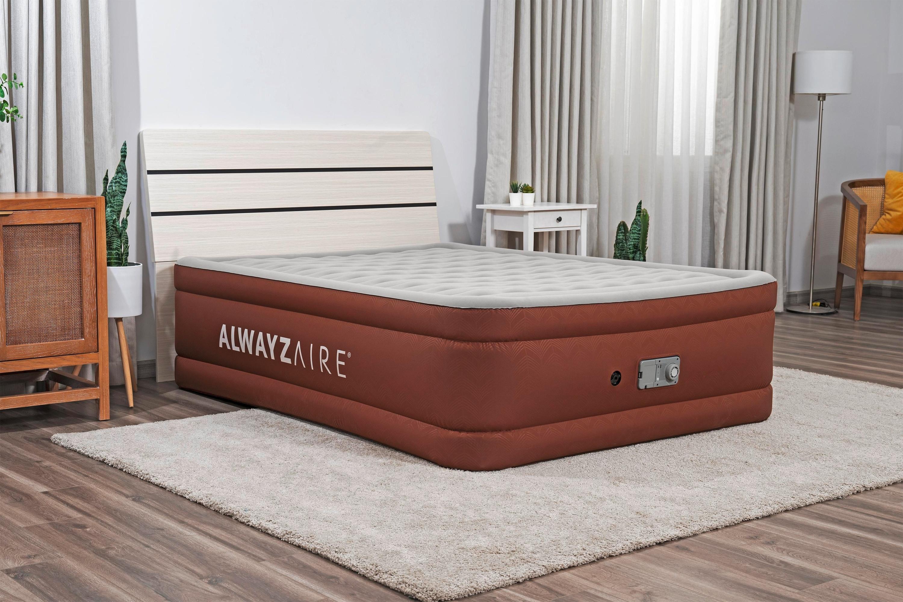 Luftbett Anastasia 203x152x51 Cm Bis 350kg, Inkl. Pumpe - Braun/Grau, KONVENTIONELL, Kunststoff/Metall (203/152/51cm) - Bestway