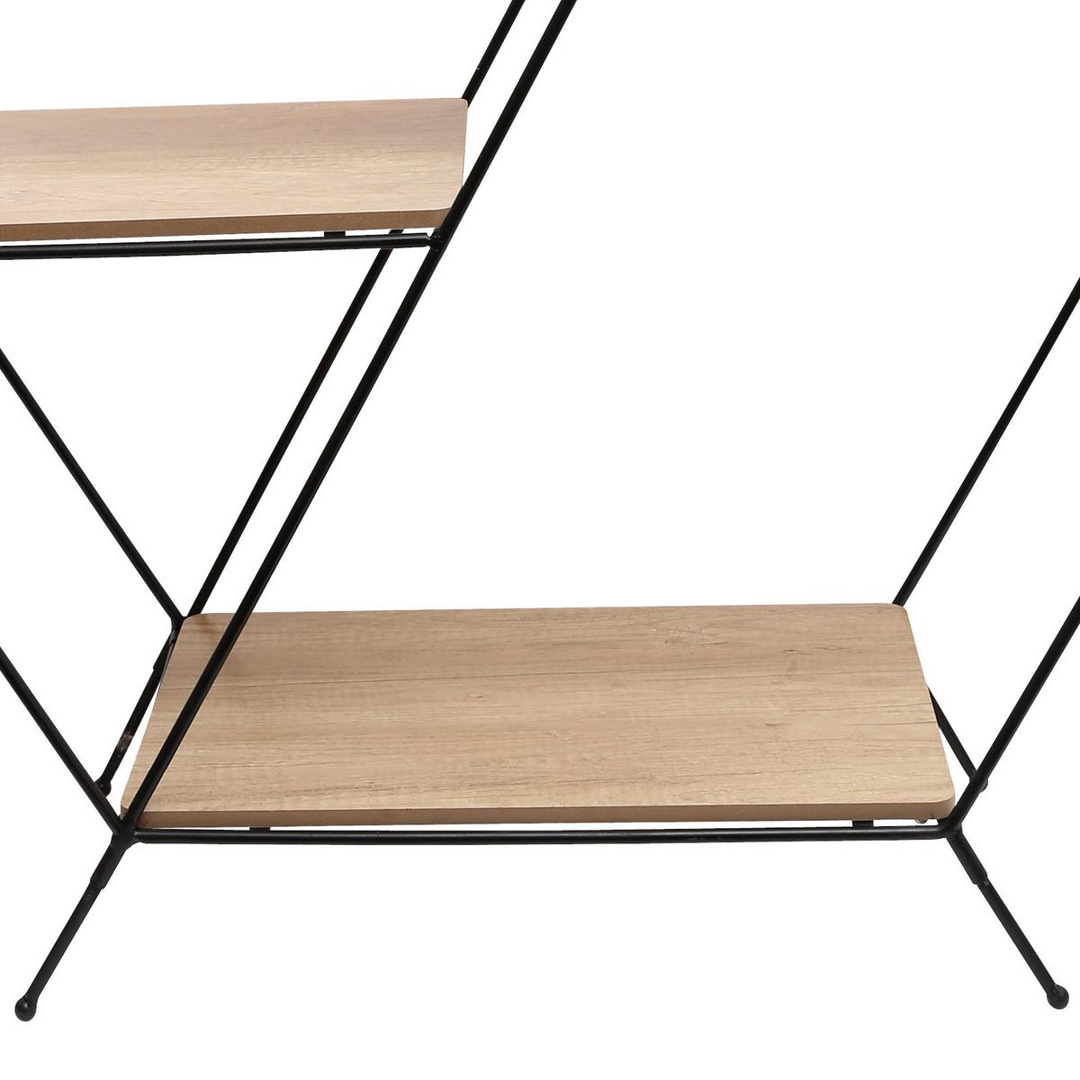 Regal Mailand B: 75 Cm Naturfarben/schwarz - Schwarz/Naturfarben, MODERN, Holzwerkstoff/Metall (75/85/30cm)
