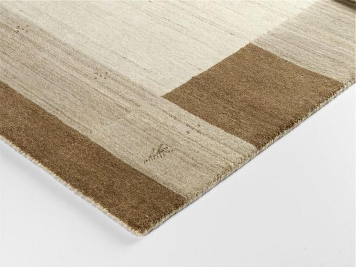 Wollteppich Alagis Border - Beige/Naturfarben, KONVENTIONELL, Textil (90/160cm) - Cazaris