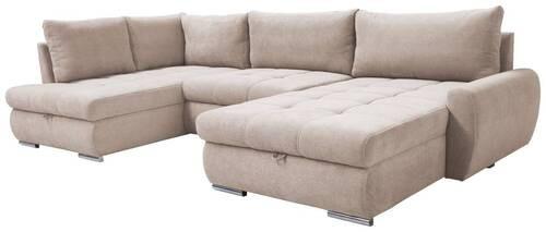 Ecksofa Canion - Chromfarben/Beige, Design, Textil (173/322/174cm) - Livetastic