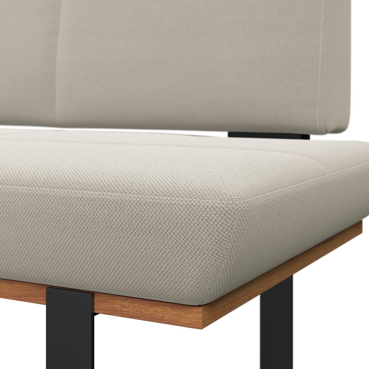 Eckbank Tristan Webstoff beige,S:175x245cm - Beige/Schwarz, MODERN, Holz/Textil (175/245cm) - James Wood