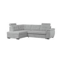 Ecksofa mit Schlaffunktion Falco new hellgrau 183x251 cm - Hellgrau/Schwarz, KONVENTIONELL, Textil (183/251cm) - Ondega